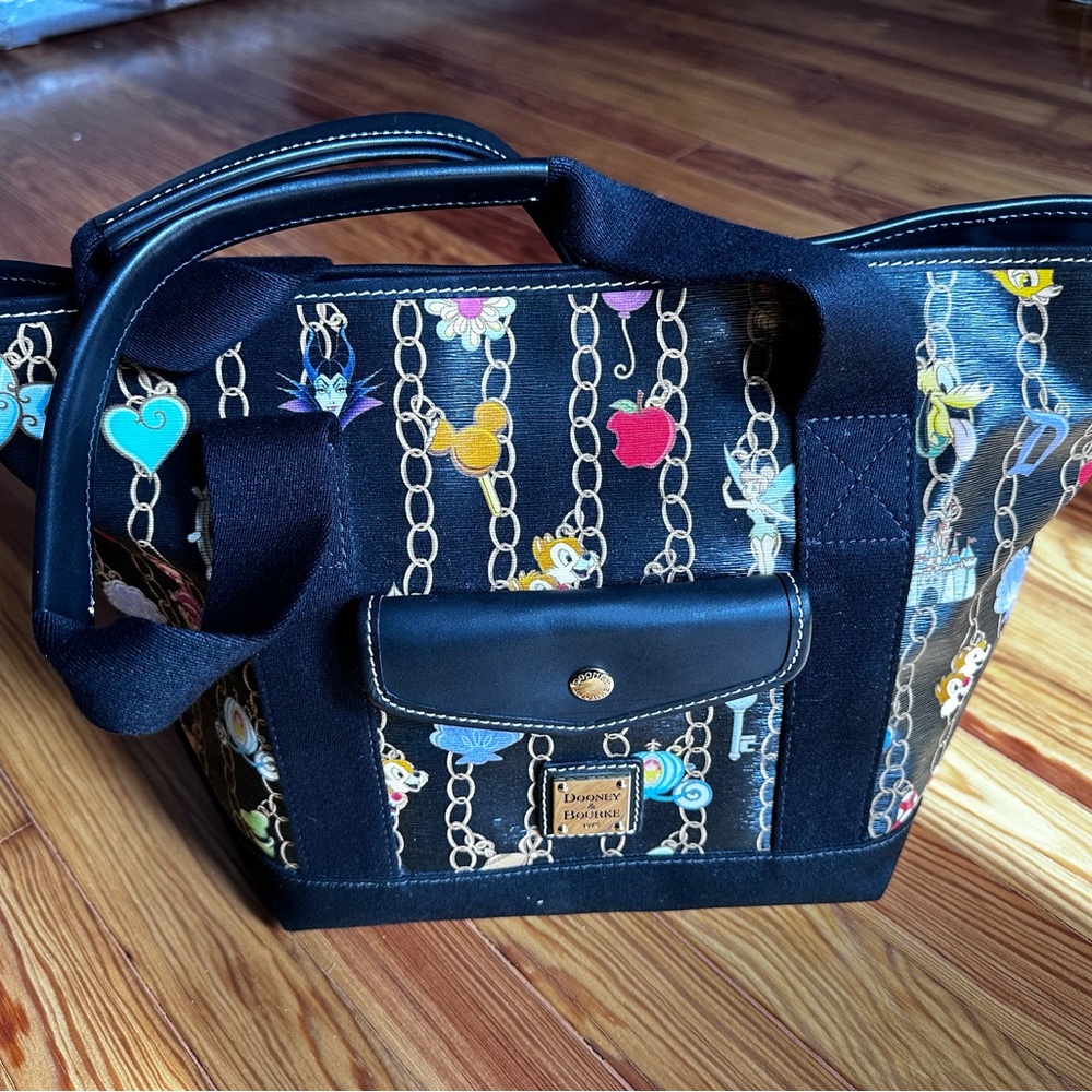 Dooney & Bourke Black Tote with Multicolor Character Print